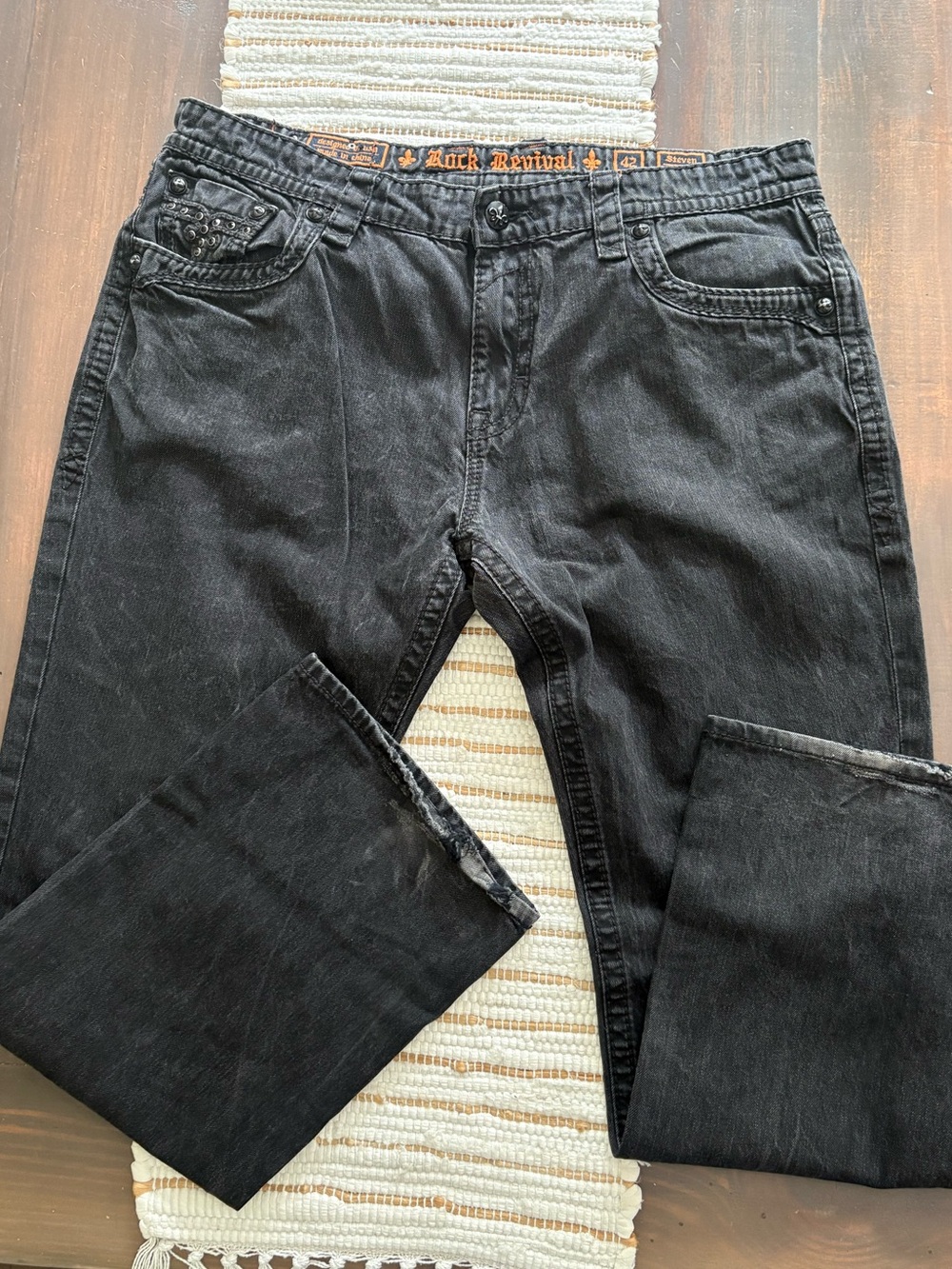 Rock Revival Steven studded straight leg jeans 42x32